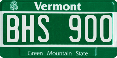 VT license plate BHS900