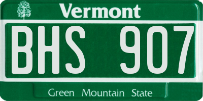VT license plate BHS907