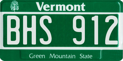 VT license plate BHS912
