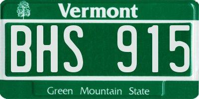 VT license plate BHS915