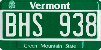 VT license plate BHS938