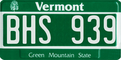 VT license plate BHS939