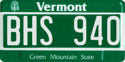 VT license plate BHS940