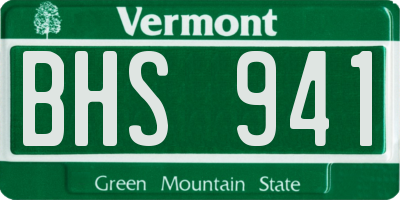 VT license plate BHS941