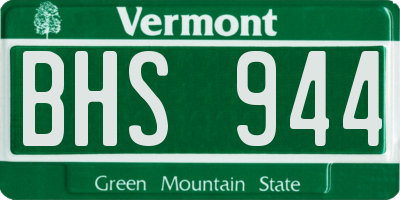 VT license plate BHS944