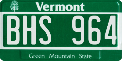 VT license plate BHS964