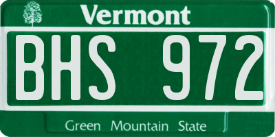VT license plate BHS972