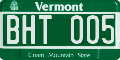 VT license plate BHT005