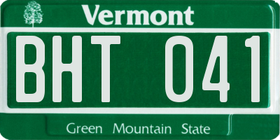 VT license plate BHT041