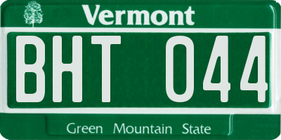 VT license plate BHT044