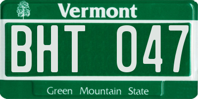VT license plate BHT047