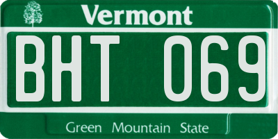 VT license plate BHT069