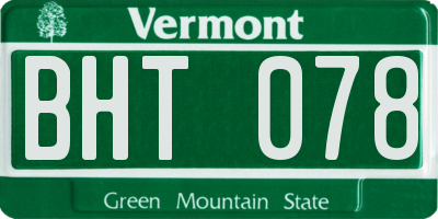 VT license plate BHT078