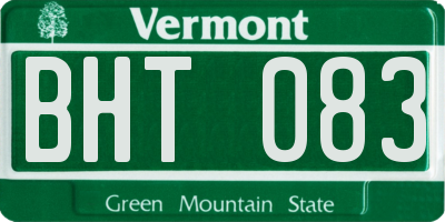 VT license plate BHT083