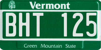 VT license plate BHT125