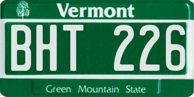 VT license plate BHT226