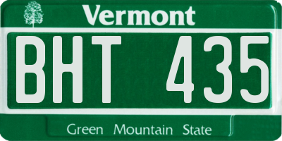 VT license plate BHT435
