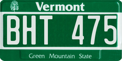 VT license plate BHT475