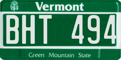 VT license plate BHT494