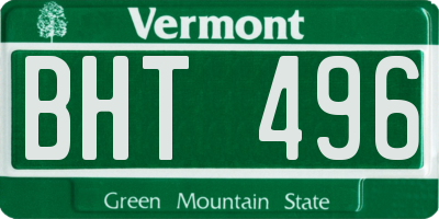 VT license plate BHT496