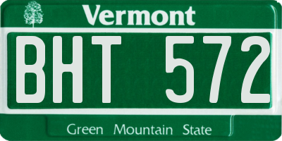 VT license plate BHT572