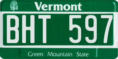 VT license plate BHT597