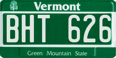 VT license plate BHT626