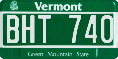 VT license plate BHT740