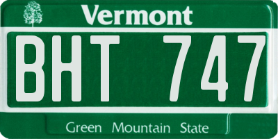 VT license plate BHT747
