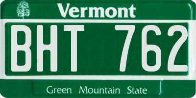 VT license plate BHT762