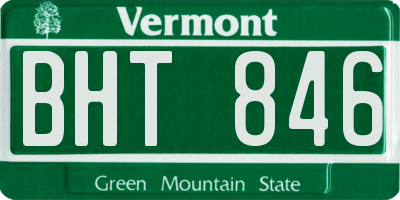 VT license plate BHT846