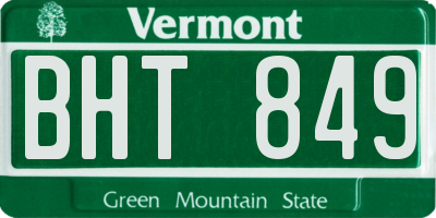 VT license plate BHT849