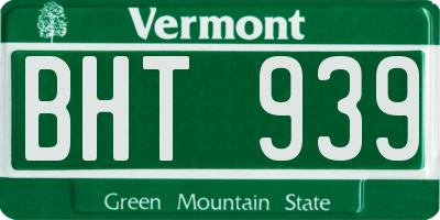 VT license plate BHT939