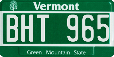 VT license plate BHT965