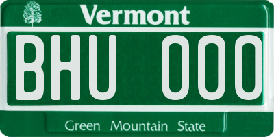 VT license plate BHU000
