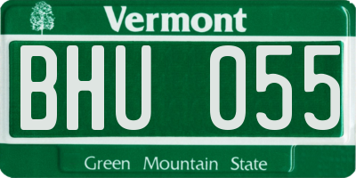 VT license plate BHU055