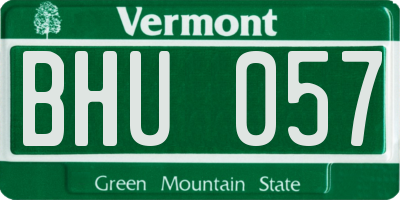 VT license plate BHU057