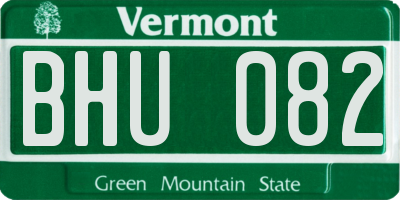 VT license plate BHU082