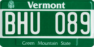 VT license plate BHU089