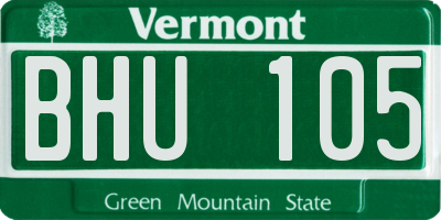 VT license plate BHU105
