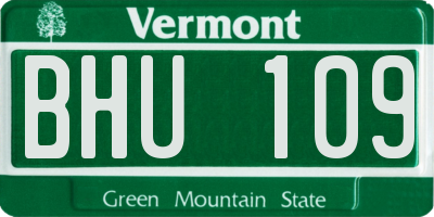 VT license plate BHU109