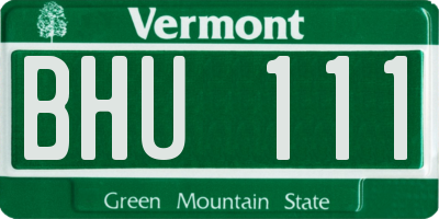 VT license plate BHU111