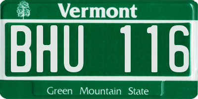 VT license plate BHU116