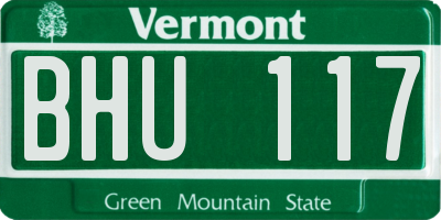 VT license plate BHU117