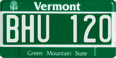 VT license plate BHU120