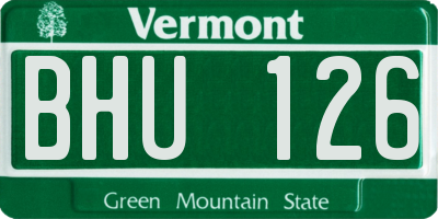 VT license plate BHU126