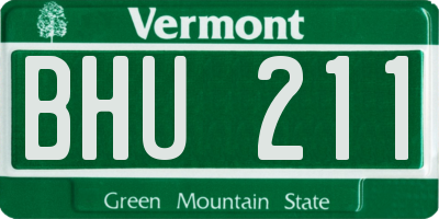 VT license plate BHU211