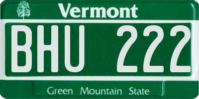 VT license plate BHU222