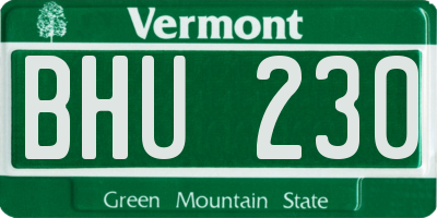 VT license plate BHU230