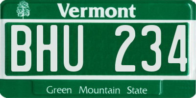 VT license plate BHU234